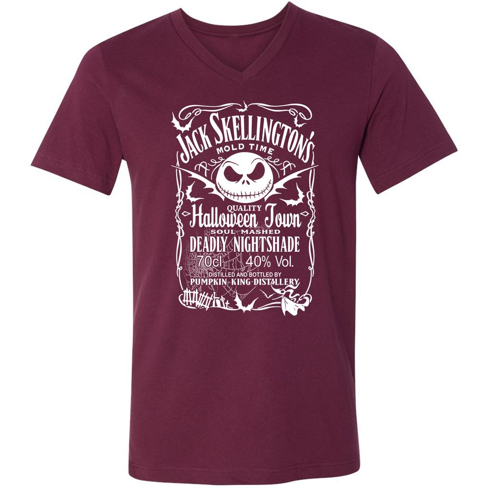 Unisex V-Neck T-Shirt - D4EQD5C7 - Maroon - 6