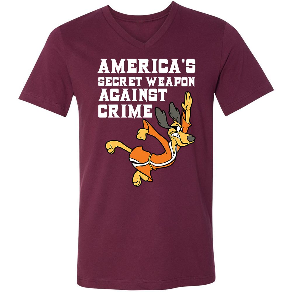 Unisex V-Neck T-Shirt - DTSYVF12 - Maroon - 6