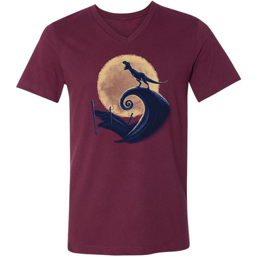 Unisex V-Neck T-Shirt - LXC479HW - Maroon - 6