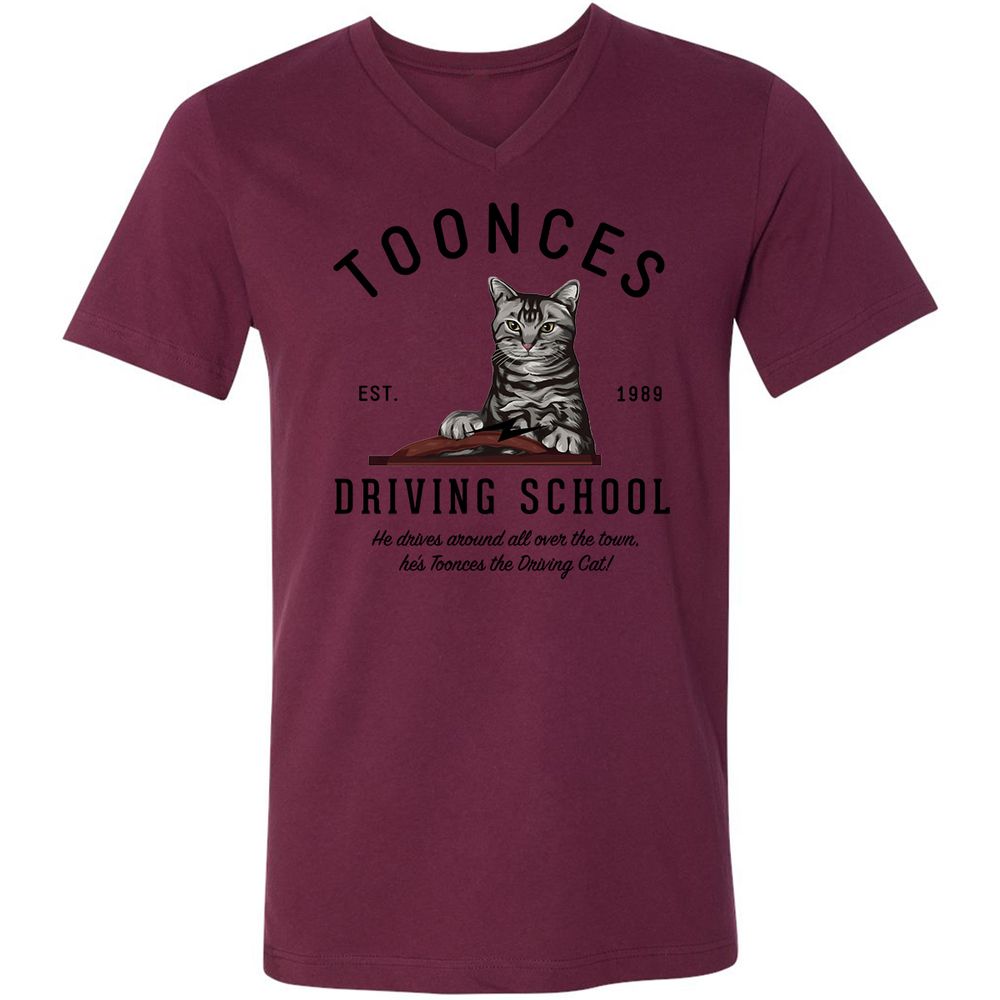 Funny Cat Driving School - Maroon - 6
