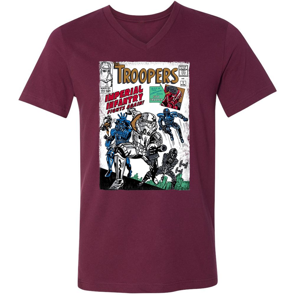 Unisex V-Neck T-Shirt - YZ3553LX - Maroon - 6