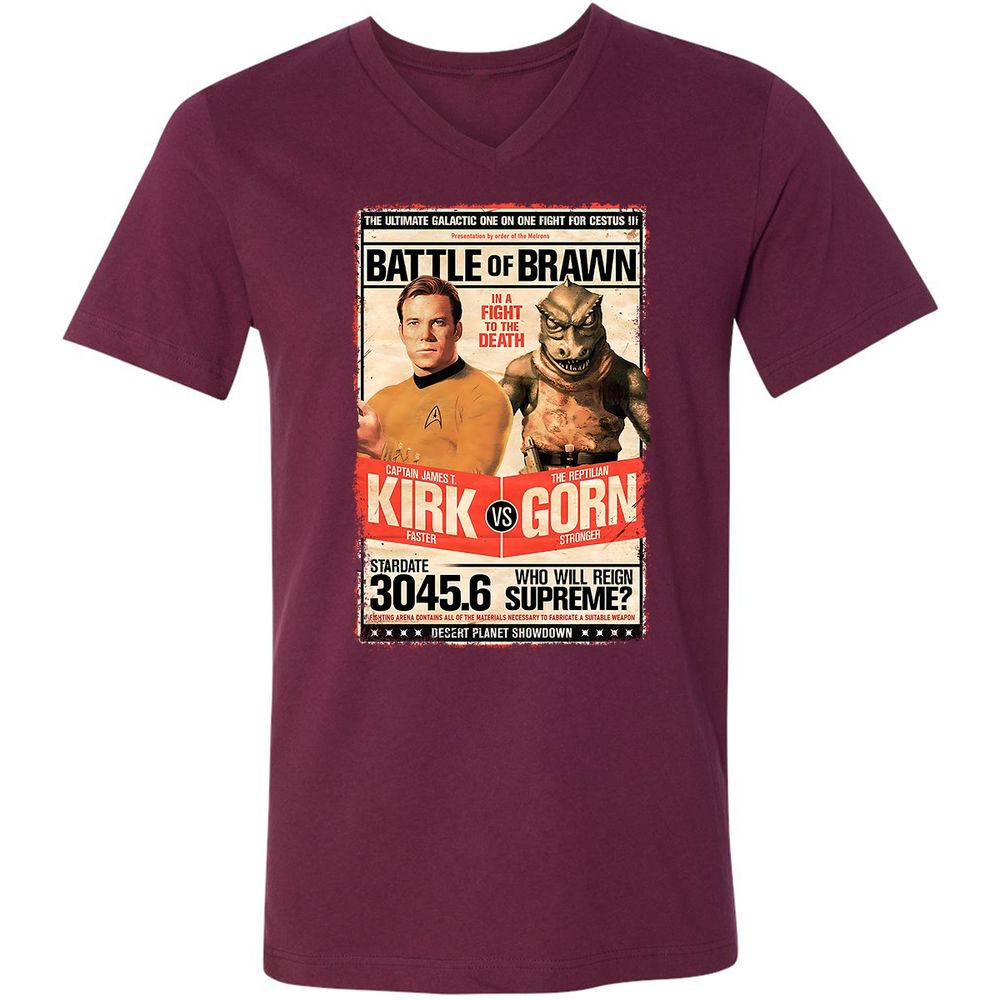 Unisex V-Neck T-Shirt - T79FDUXP - Maroon - 6