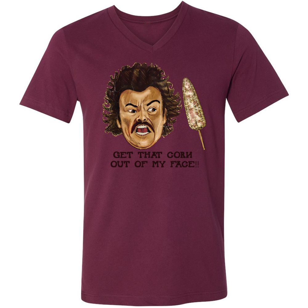 Unisex V-Neck T-Shirt - 6ZWCZHBY - Maroon - 6