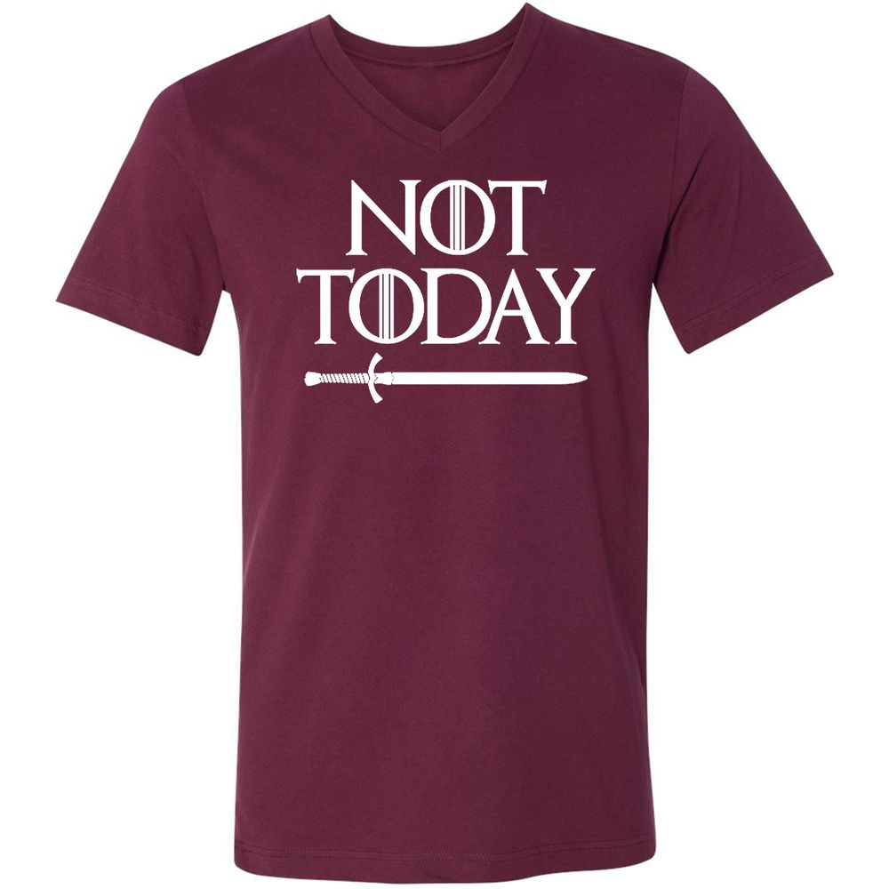Unisex V-Neck T-Shirt - 6VK8F97Y - Maroon - 6