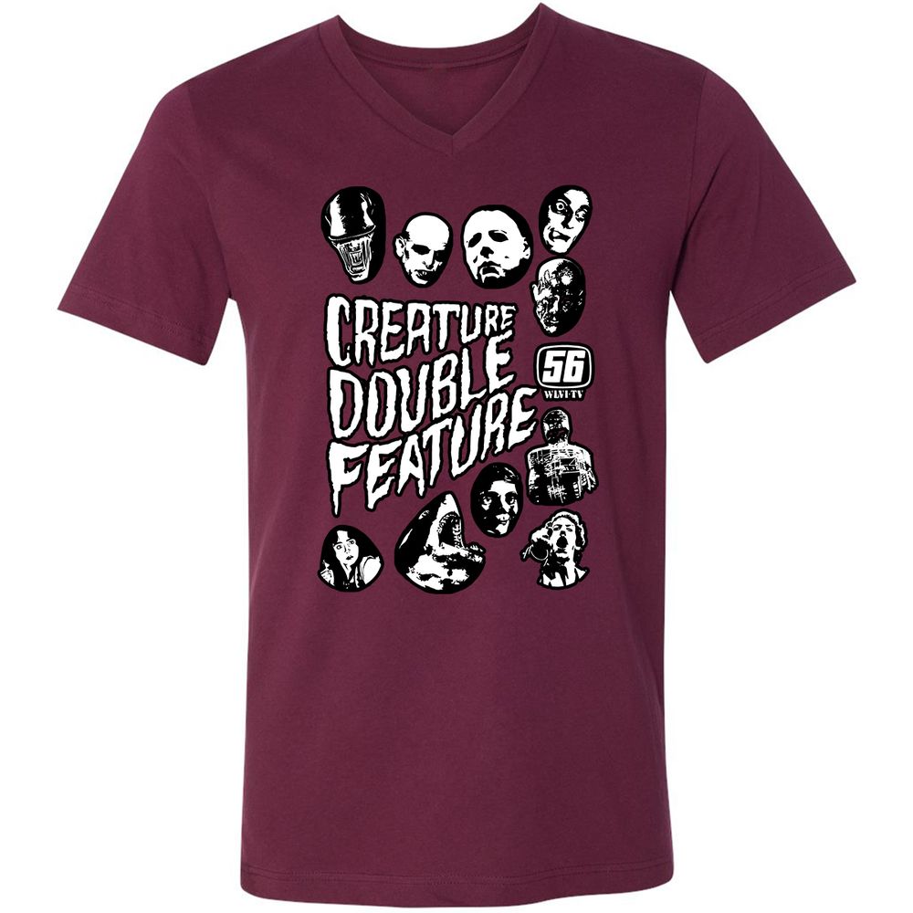 Unisex V-Neck T-Shirt - 7D4TRMYL - Maroon - 6