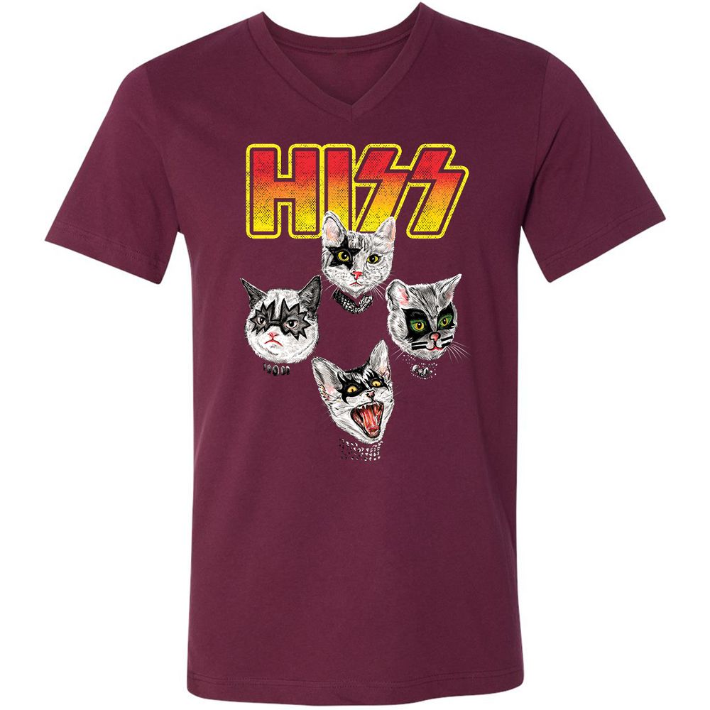 Unisex V-Neck T-Shirt - GQM746DC - Maroon - 6