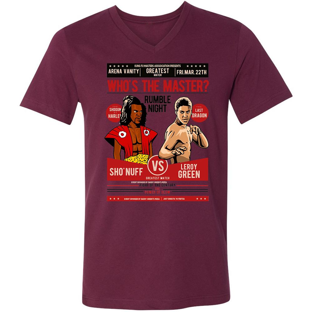Unisex V-Neck T-Shirt - HDJ8DV88 - Maroon - 6