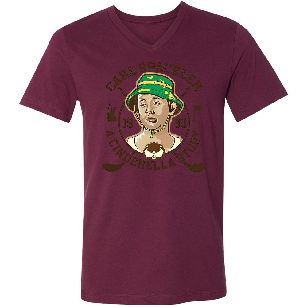Unisex V-Neck T-Shirt - JGQUFS6Y - Maroon - 6