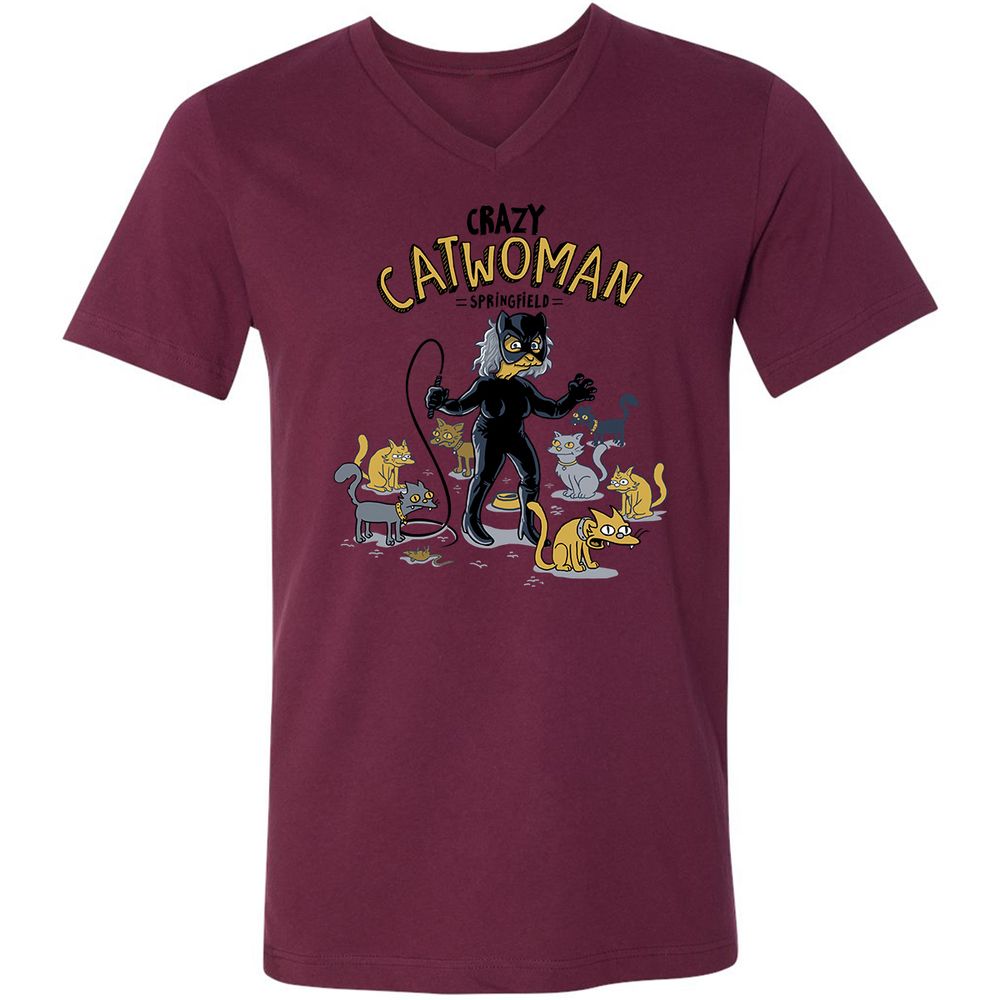 Unisex V-Neck T-Shirt - AHGM4F5Z - Maroon - 6