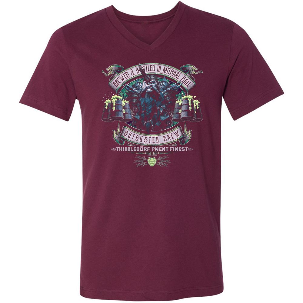 Unisex V-Neck T-Shirt - NL39G1LK - Maroon - 6