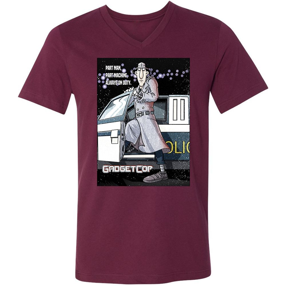 Unisex V-Neck T-Shirt - EZ5QH26A - Maroon - 6