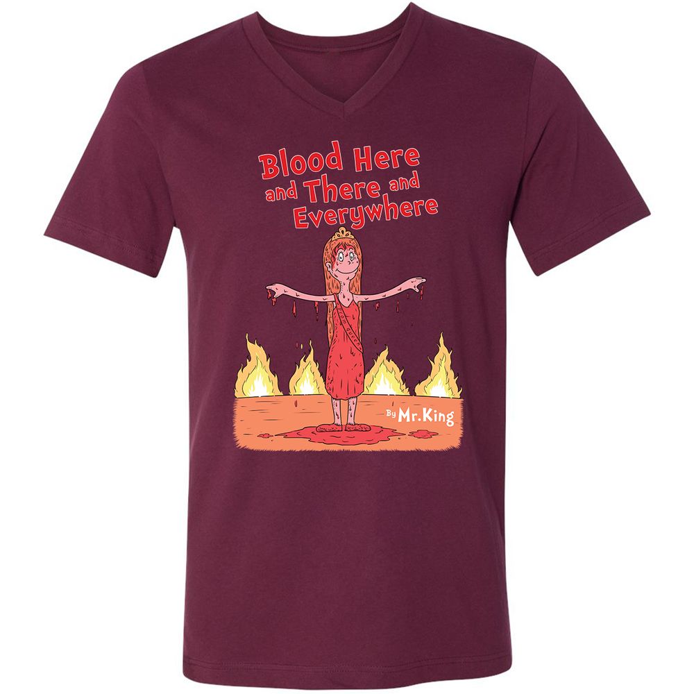 Unisex V-Neck T-Shirt - 1A67A2YN - Maroon - 6