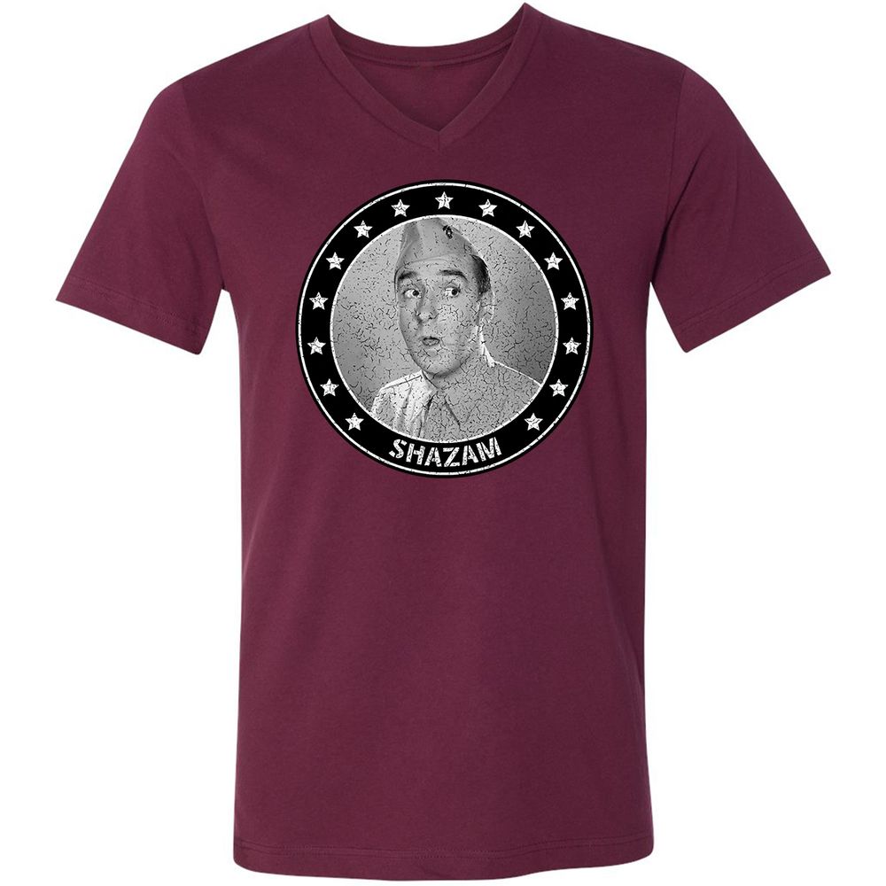Unisex V-Neck T-Shirt - 18U9PHL7 - Maroon - 6