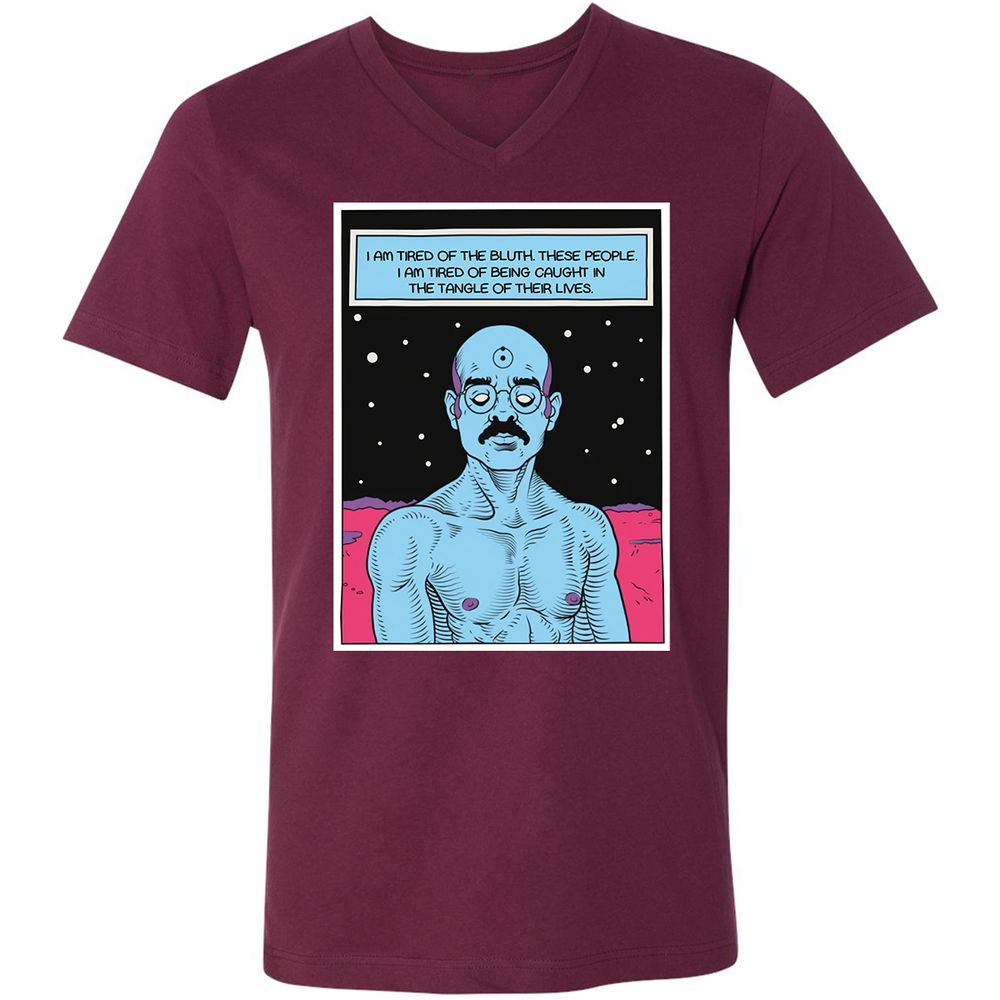 Unisex V-Neck T-Shirt - WZRZQ642 - Maroon - 6