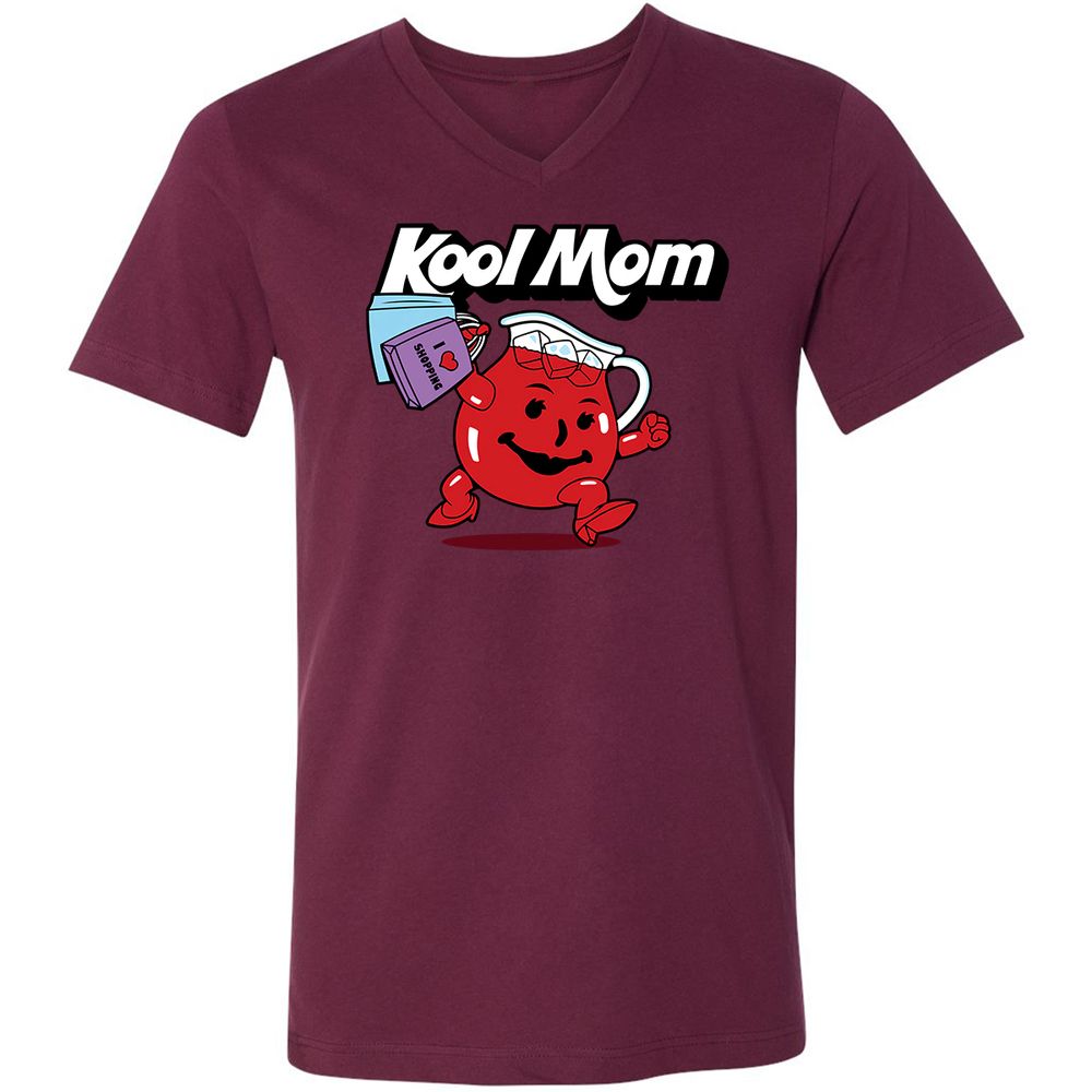 Unisex V-Neck T-Shirt - FGQTAU61 - Maroon - 6