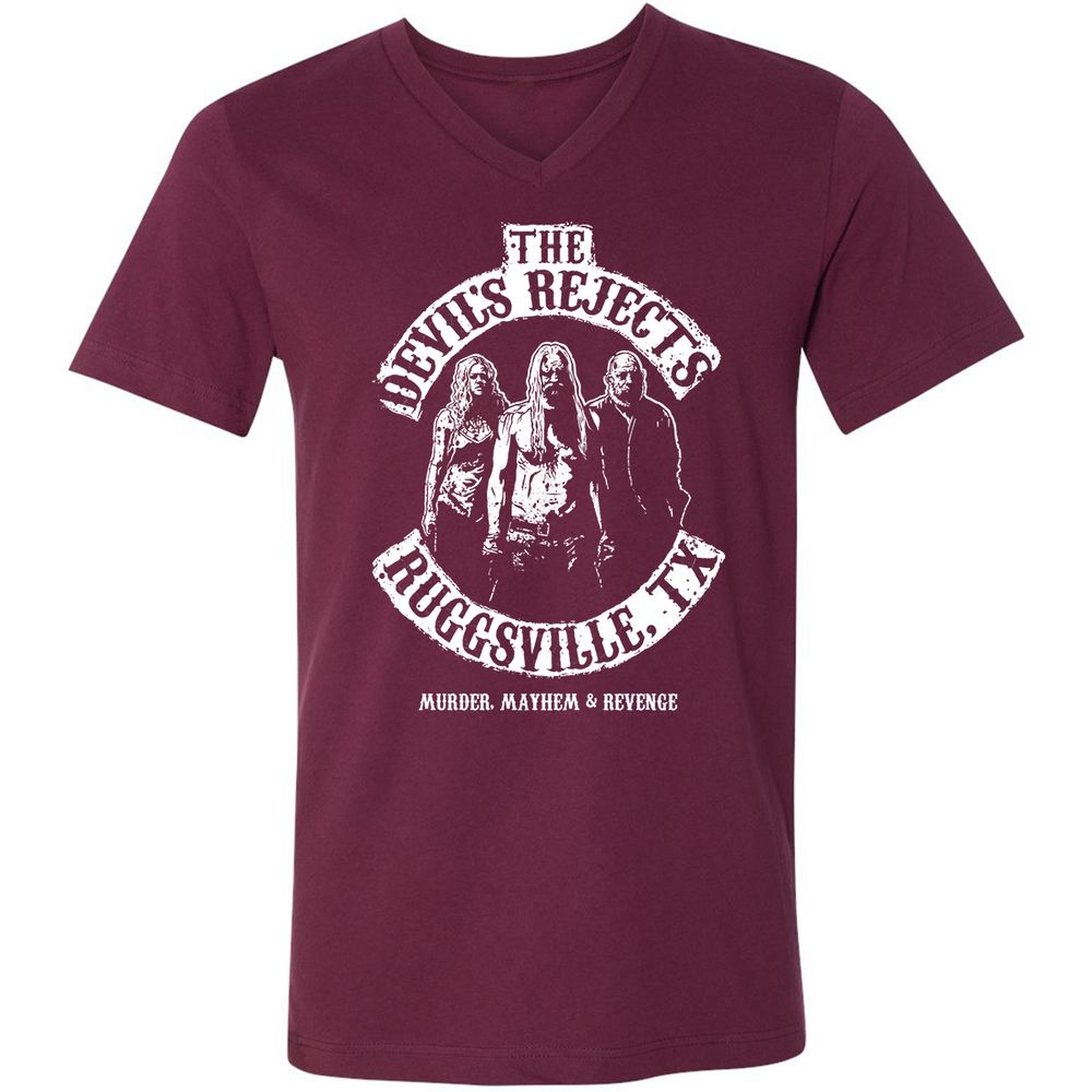 Unisex V-Neck T-Shirt - EX4TWWRT - Maroon - 6