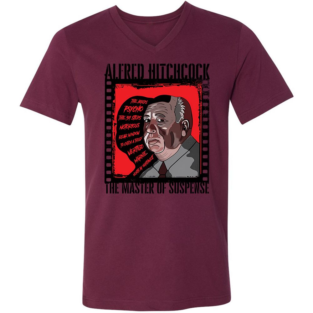 Unisex V-Neck T-Shirt - NMGQJT3H - Maroon - 6