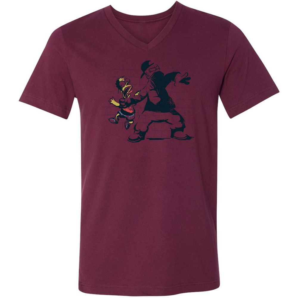 Unisex V-Neck T-Shirt - 9ZJKJMJJ - Maroon - 6