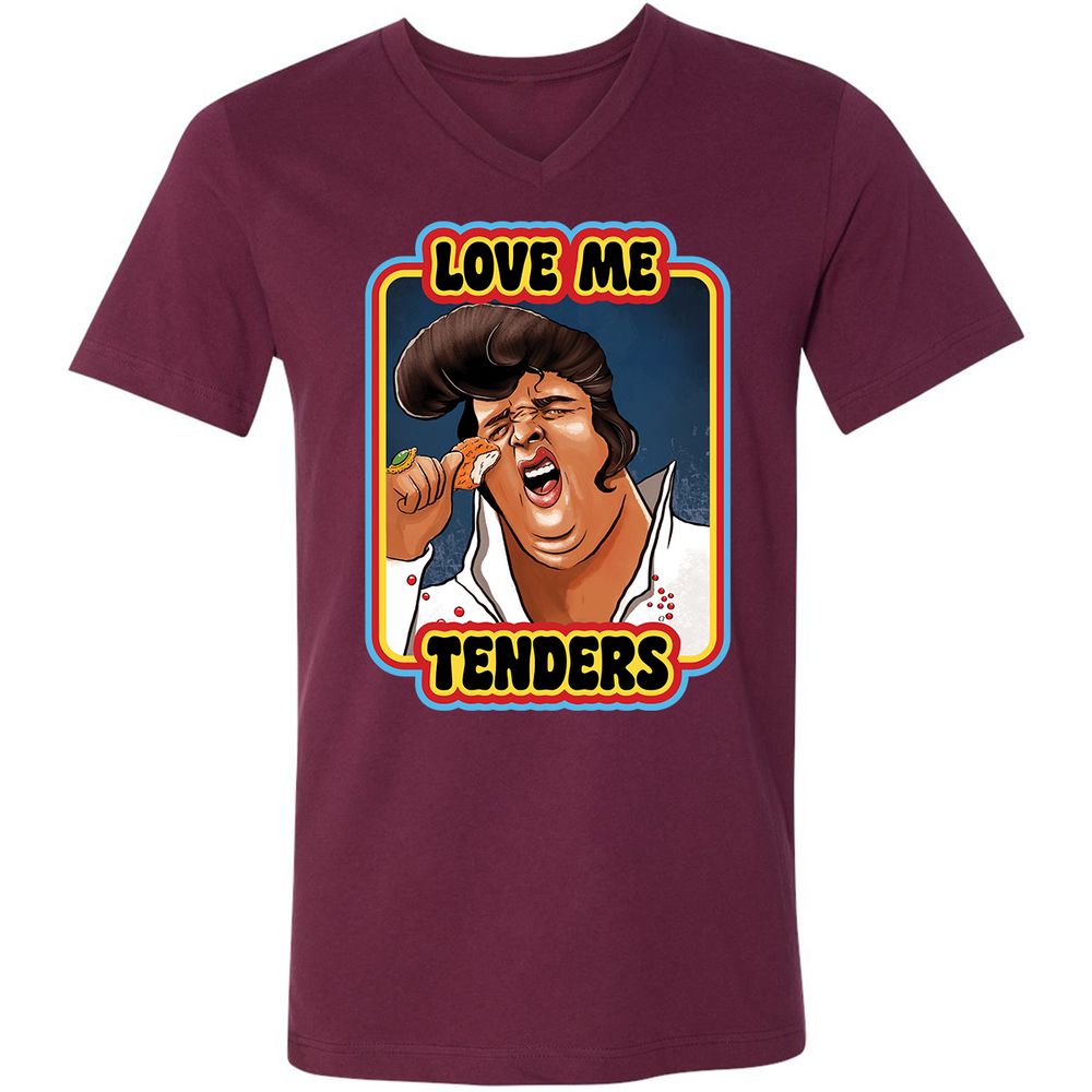 Unisex V-Neck T-Shirt - J9WAKS7N - Maroon - 6