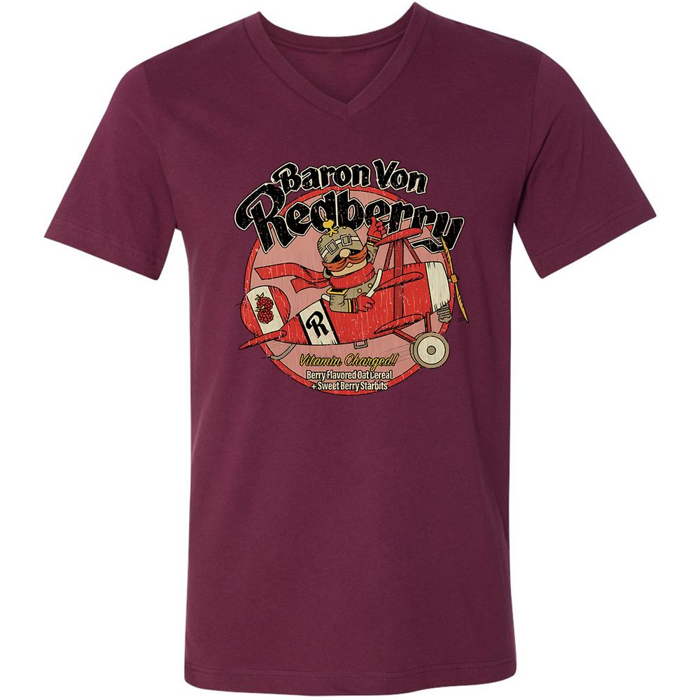 Unisex V-Neck T-Shirt - 1DW7PL7D - Maroon - 6