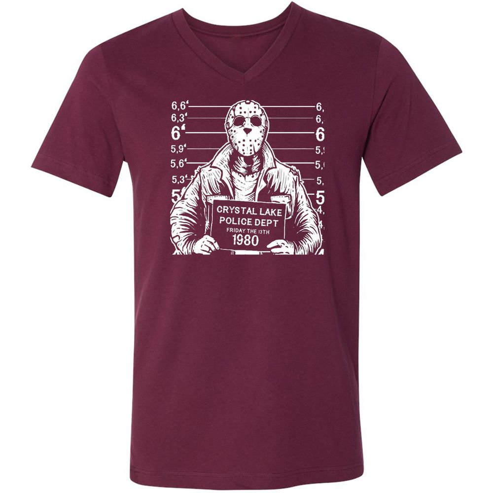Unisex V-Neck T-Shirt - UU18CLA6 - Maroon - 6