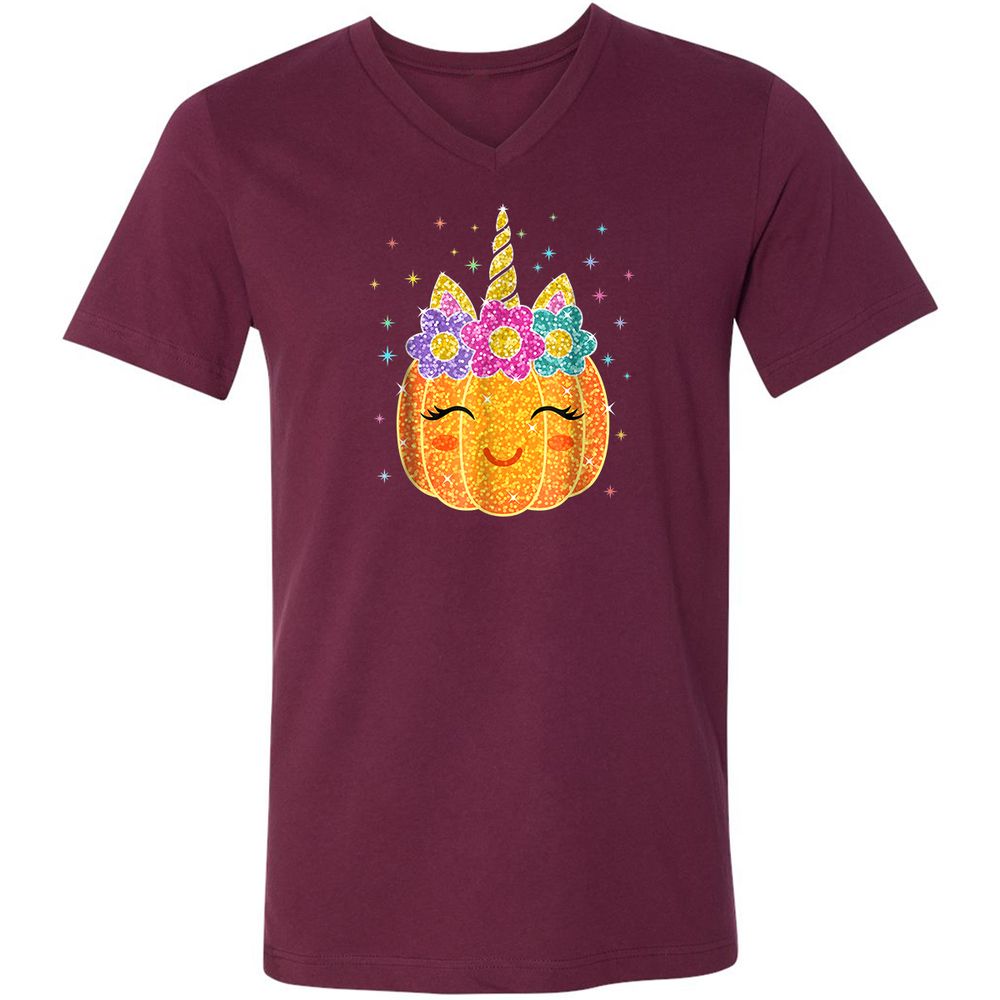 Unisex V-Neck T-Shirt - CXSYV6V6 - Maroon - 6