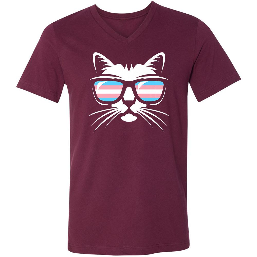 Unisex V-Neck T-Shirt - 21TJ98M1 - Maroon - 6