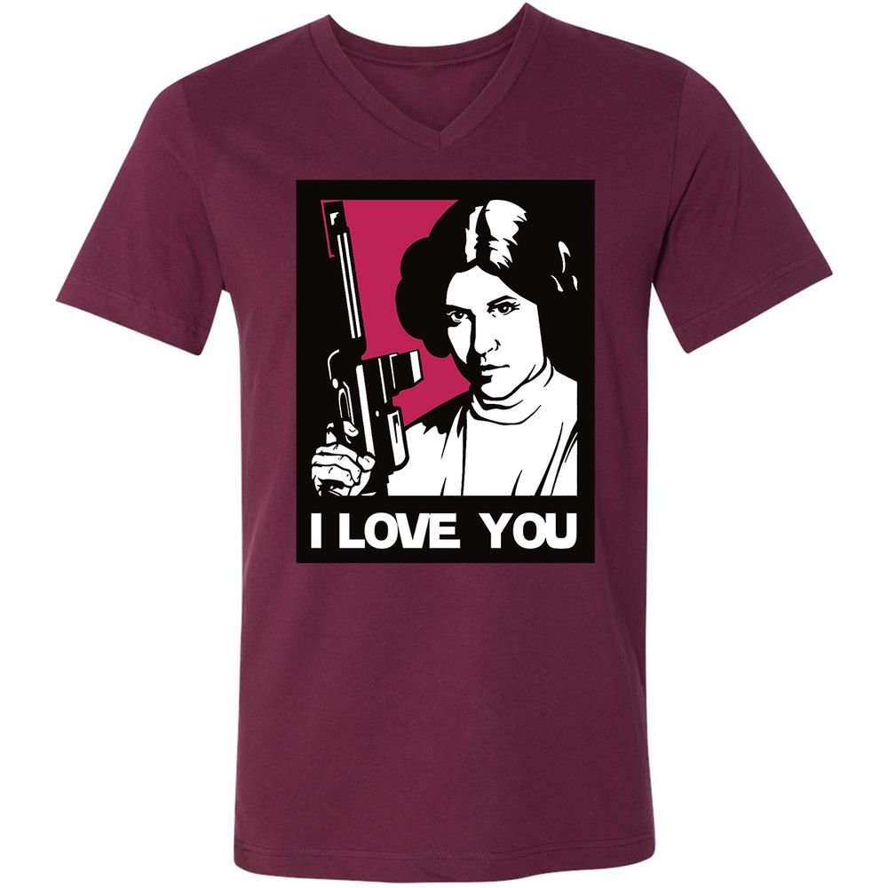Unisex V-Neck T-Shirt - USLZ2UDJ - Maroon - 6