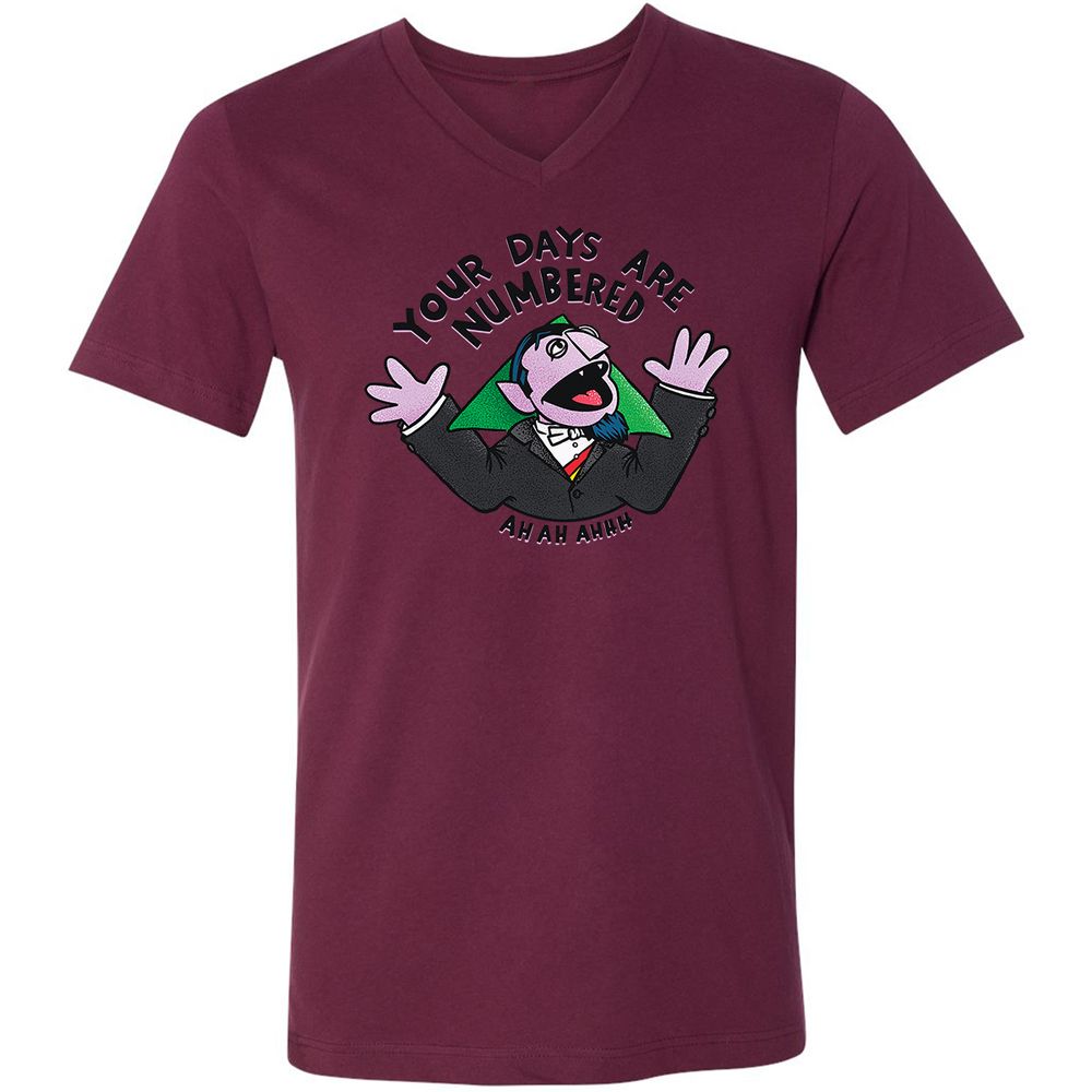Unisex V-Neck T-Shirt - GC3J2AXV - Maroon - 6