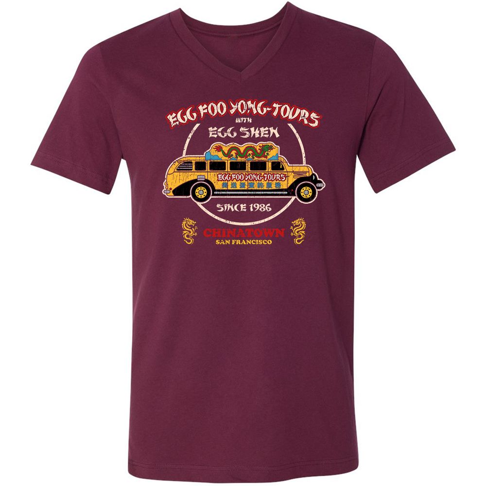 Unisex V-Neck T-Shirt - RTMN27JB - Maroon - 6