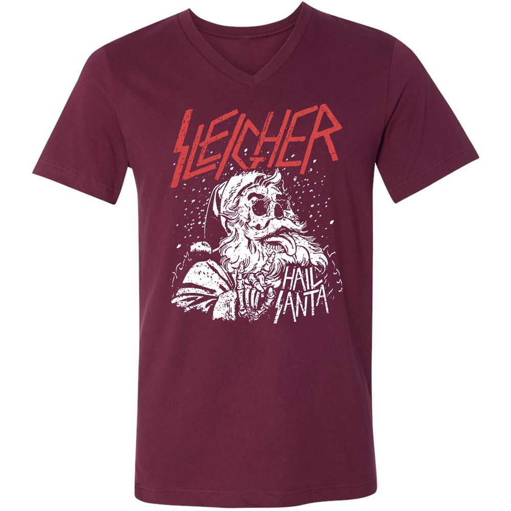 Unisex V-Neck T-Shirt - 26DWPNMX - Maroon - 6