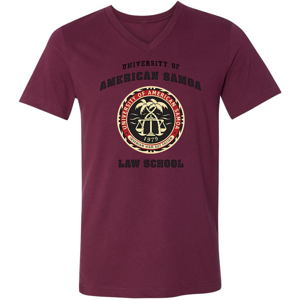 Unisex V-Neck T-Shirt - D454GW7G - Maroon - 6
