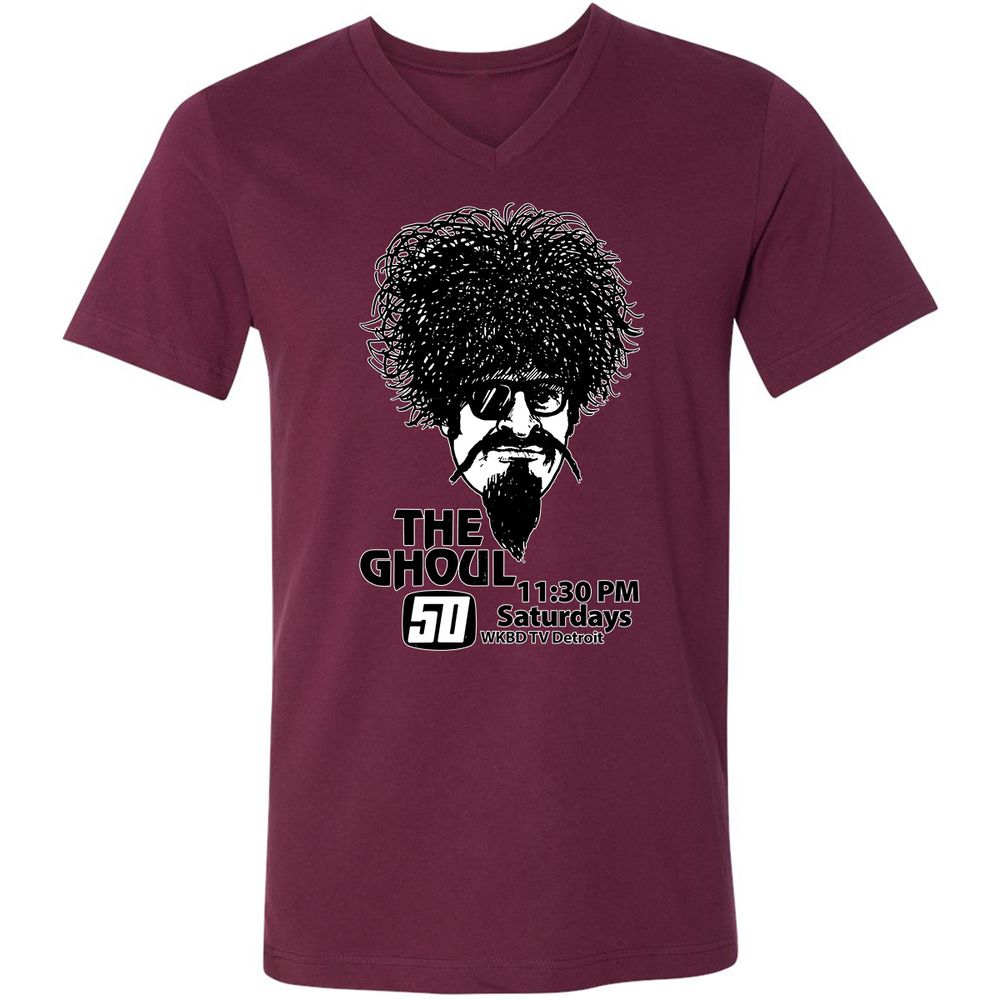 Unisex V-Neck T-Shirt - EFZGH8GP - Maroon - 6
