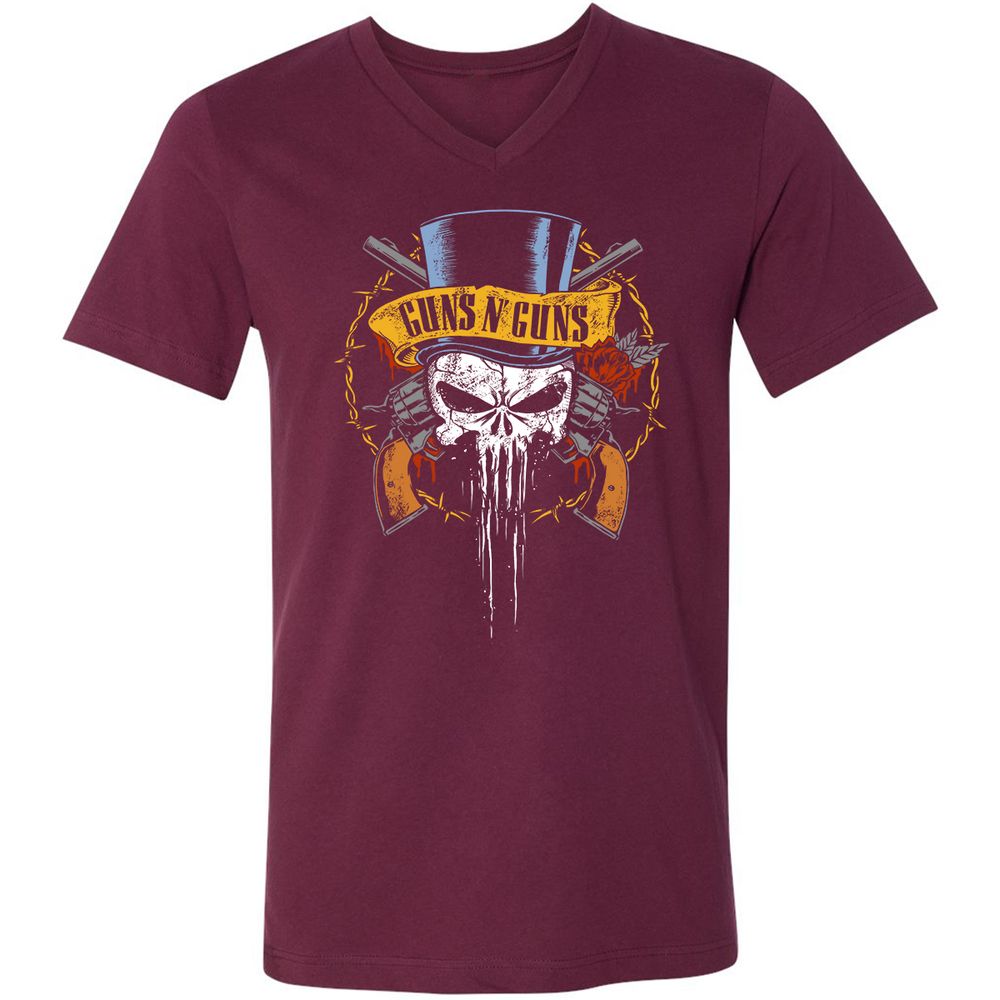 Unisex V-Neck T-Shirt - 9TADPYEW - Maroon - 6