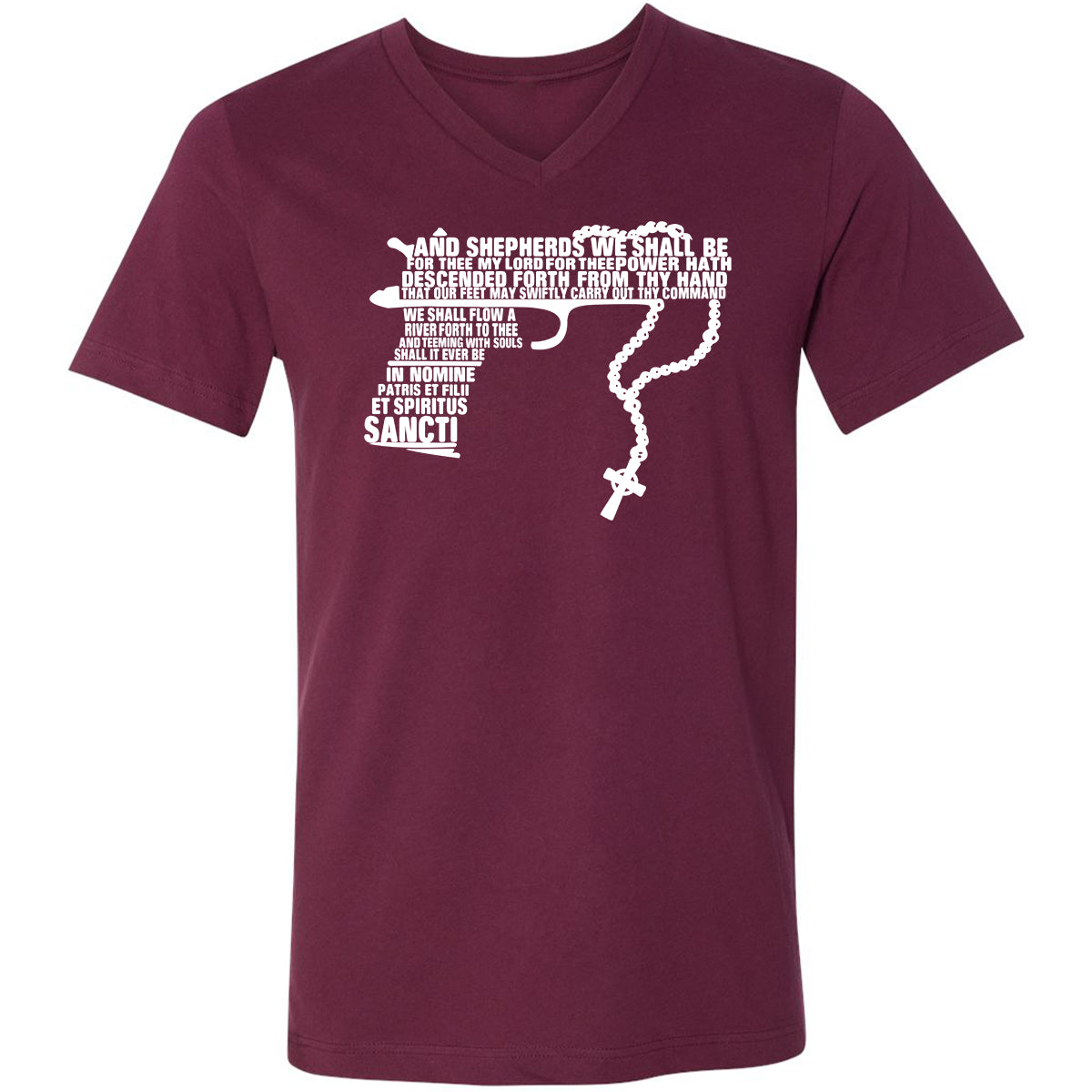Unisex V-Neck T-Shirt - UCEXX711 - Maroon - 6