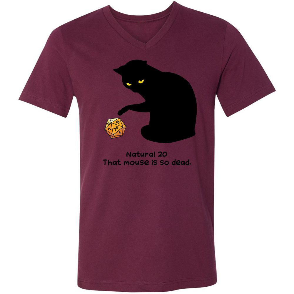 Unisex V-Neck T-Shirt - A3KJJRY3 - Maroon - 6