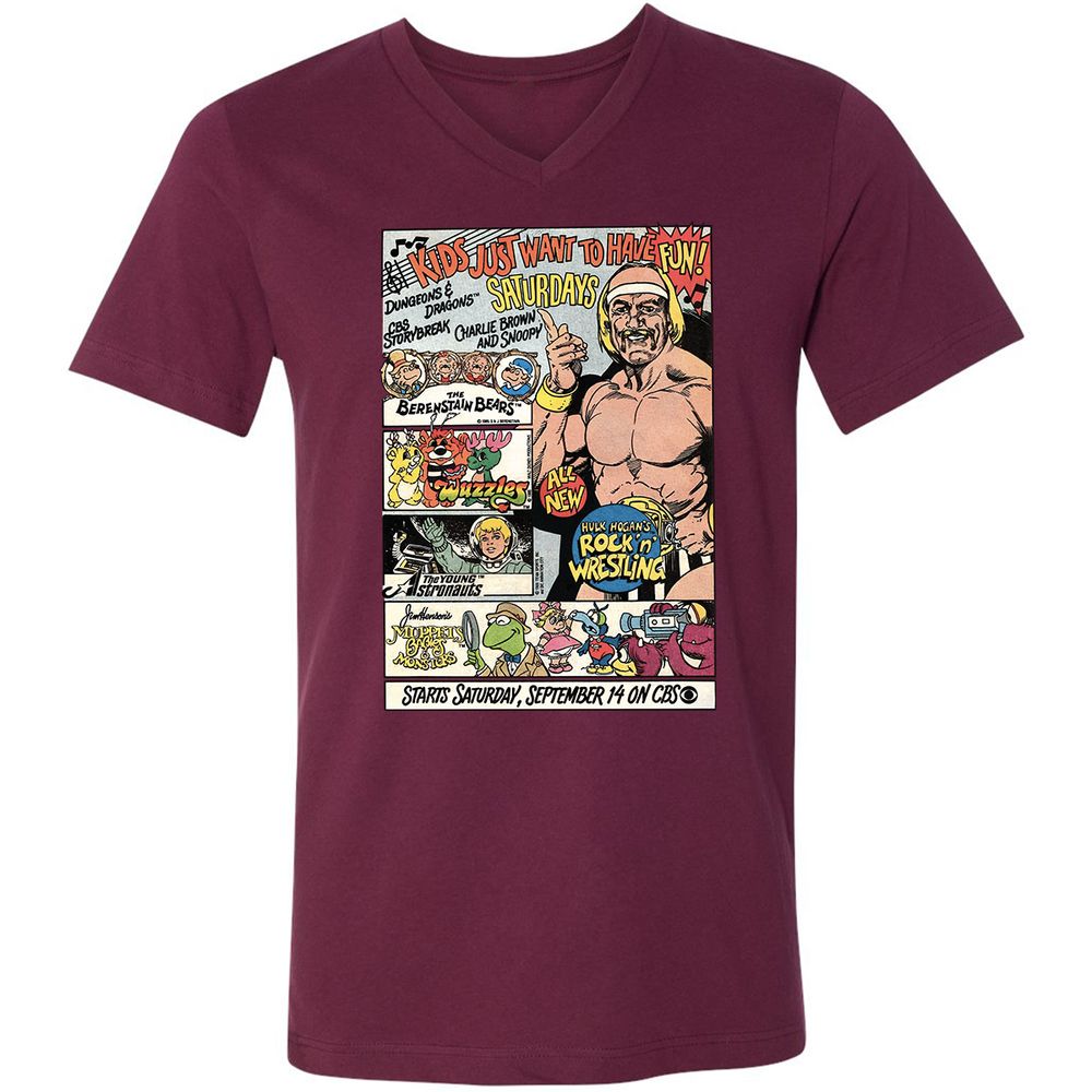 Unisex V-Neck T-Shirt - GLBKZBC8 - Maroon - 6