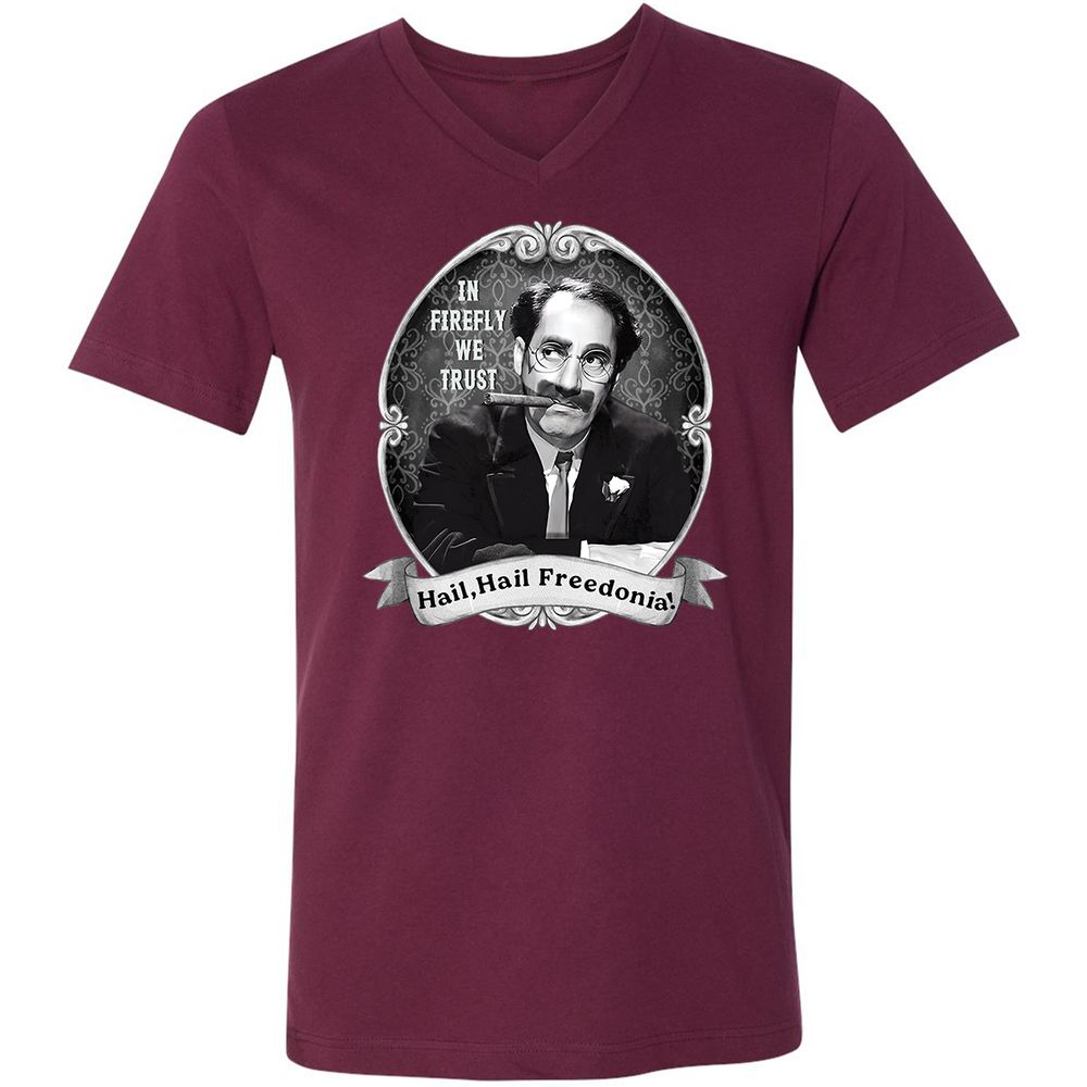 Unisex V-Neck T-Shirt - GYHSVRNG - Maroon - 6