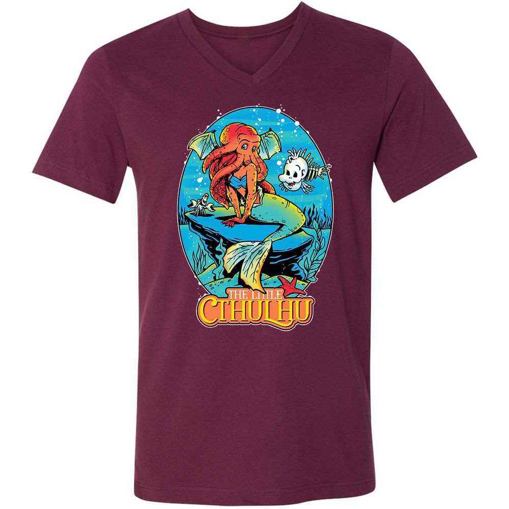 Unisex V-Neck T-Shirt - CA5GKM2L - Maroon - 6