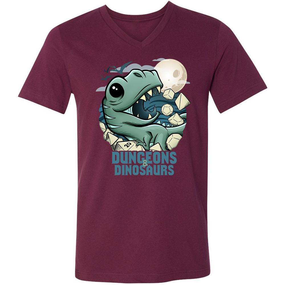 Unisex V-Neck T-Shirt - L4HCKPDR - Maroon - 6