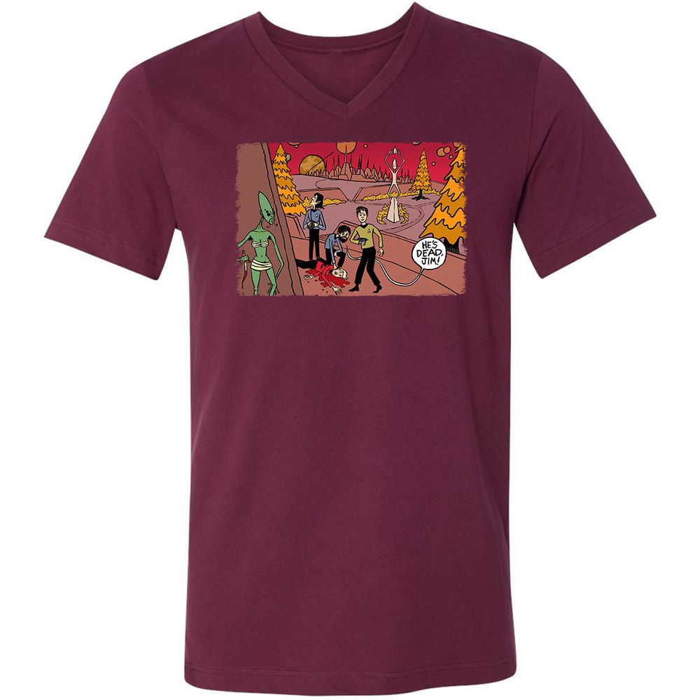 Unisex V-Neck T-Shirt - 6X8JSEMB - Maroon - 6