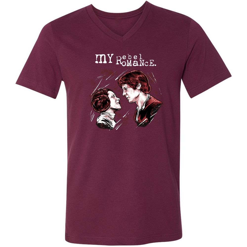 Unisex V-Neck T-Shirt - HQBVSFTR - Maroon - 6