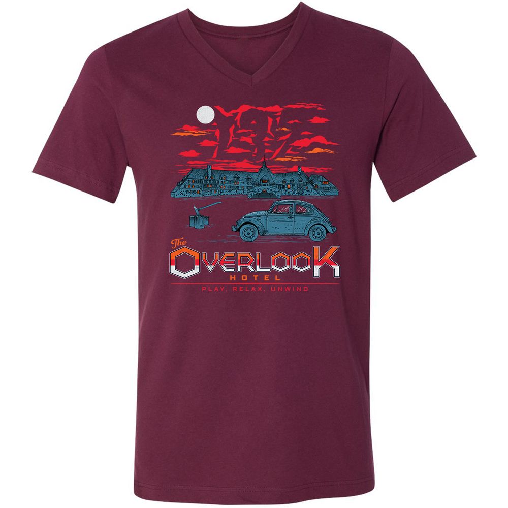 Unisex V-Neck T-Shirt - SKKS5CML - Maroon - 6