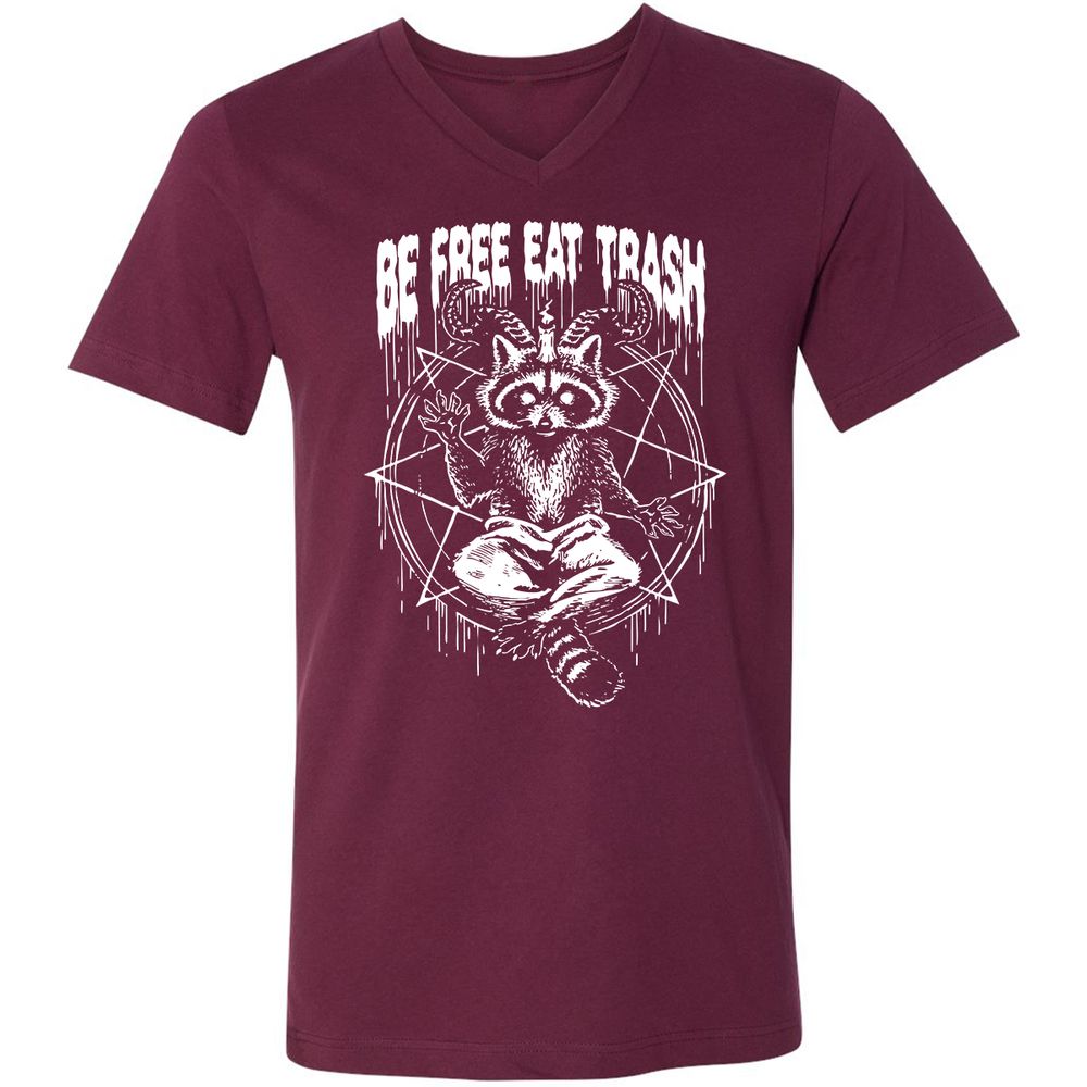 Unisex V-Neck T-Shirt - X9SEH9HK - Maroon - 6