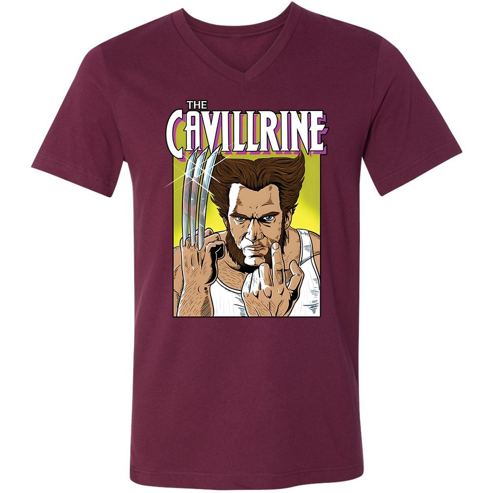 Unisex V-Neck T-Shirt - PUMNFWYX - Maroon - 6