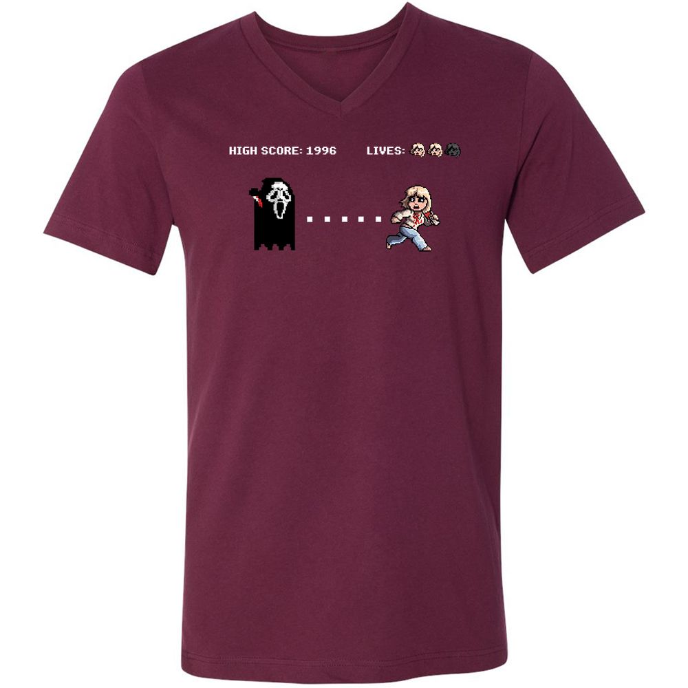 Unisex V-Neck T-Shirt - 24FBLSN4 - Maroon - 6