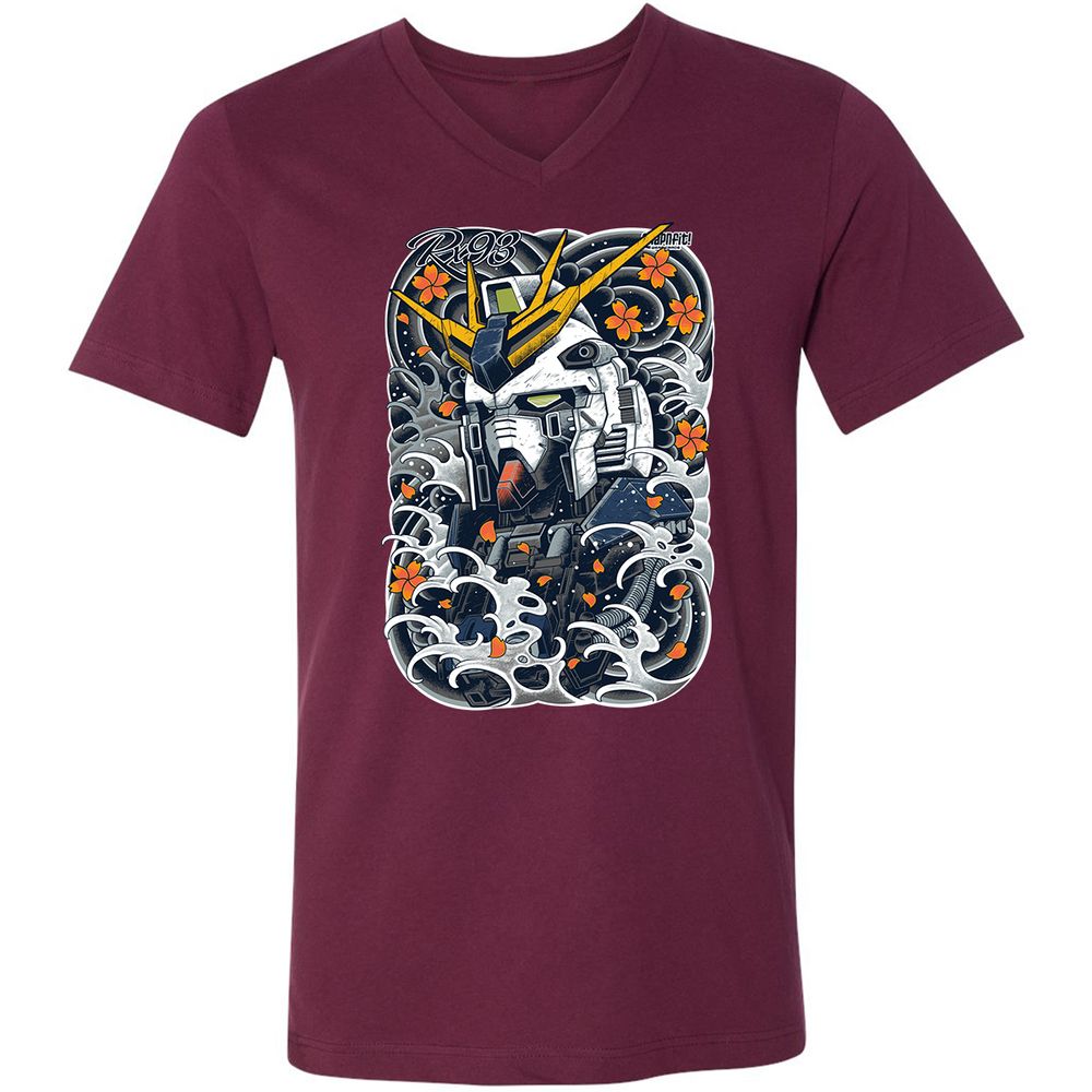 Unisex V-Neck T-Shirt - BM56QGTF - Maroon - 6