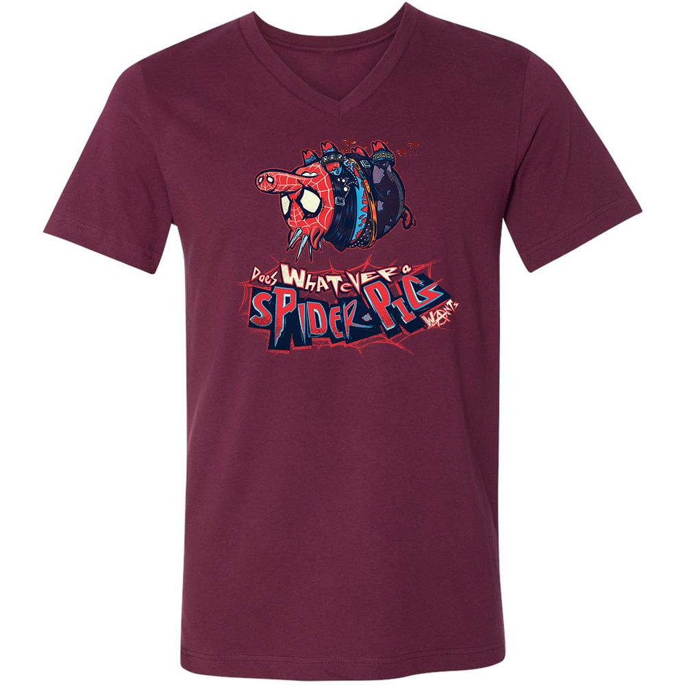 Unisex V-Neck T-Shirt - 73335L24 - Maroon - 6
