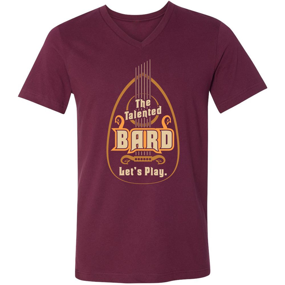 Unisex V-Neck T-Shirt - LAARYGLY - Maroon - 6