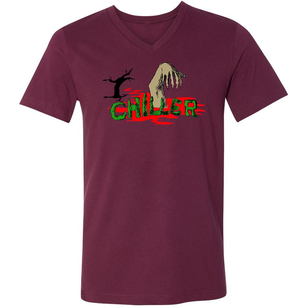 Unisex V-Neck T-Shirt - 1J7SCZN2 - Maroon - 6